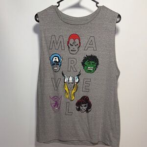 Marvel Kids Gray Tank Top with Superhero Faces